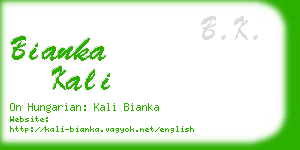 bianka kali business card